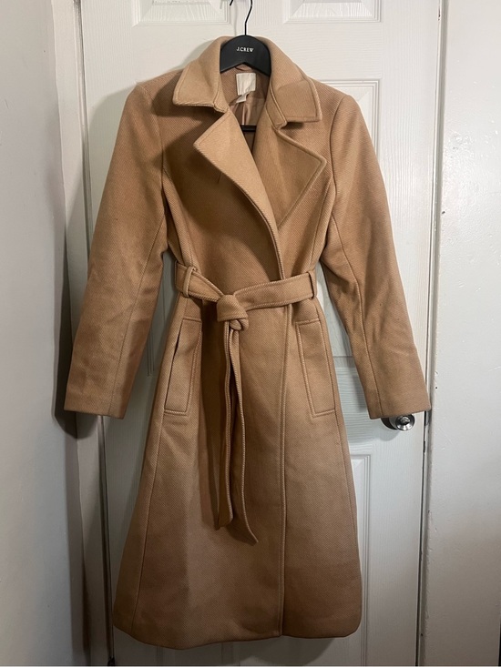 H&M Jackets & Blazers - H&M Women’s Camel Belted Wrap Trench Coat | Size Medium | Oversized Style